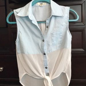 Jean/Mesh Fashion Tank